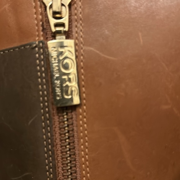 Women’s Michael Kors Cognac Lace Front Military Style High Heel Lthr. Boots Sz.7 - Picture 7 of 13